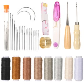 Leather Working Tools Leather Sewing Kit Leather Working Kit Leather Kit Leather Repair Kit Leather Craft Tools and Supplies Leather Sewing Tool Kit for DIY Crafts and Leather Repair 30 Pcs