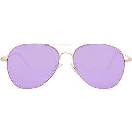 SOJOS Classic Aviator Sunglasses for Women Men Metal Frame Spring Hinges SJ1030, Gold/Purple