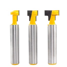 Saipor 3-Piece T-Nut Milling Cutter Set 8 mm Shank Milling Tool Set T Groove Milling Cutter Bit Router Cutter for Woodworking (8 x 5/16, 8 x 3/8, 8 x 1/2)