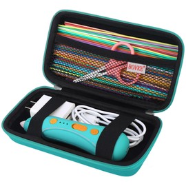 BOVKE Hard Carrying Case for 3D Pen Set, 3D Pen Case Compatible with 3Doodler Start+ Essentials 3D Printing Pen Toy Home Art Activity Set, Mesh Pocket fit 3D Printing Filament, Turquoise (Box Only)