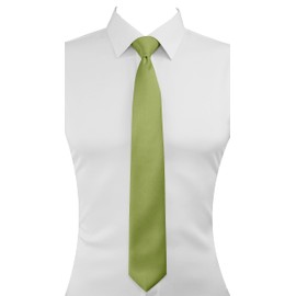 trilece Green Ties for Men - Men's Solid Color Ties - Formal Neckties for Men - Neck Tie for Man (Moss Green)