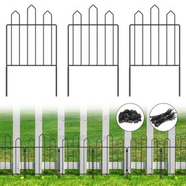 Garden Fence 25 Pack, 25ft (L) x 23.6in (H) Garden Decorative Fence, Rustproof Metal Wire Border for Outdoor Yard Landscape Patio, Small Animal Barrier for Dog Rabbit Pet