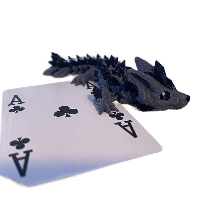 5” Crystal Wolf Dragon - Color: Grey/Red