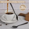 Afromy 12 Pieces Stainless Steel Teaspoons, Black Small Spoons for