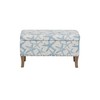 Linon Stephanie Cream and Light Blue Starfish Fully Upholstered Bench
