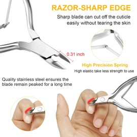 Cortauñas para Uñas Acrílicas Alicate de Uñas Acrílicas Cortador de Uñas Set de Cortaúñas de Puntas de Uñas Postizas Set Manicura de Uñas de Acero Inoxidable (Plata)