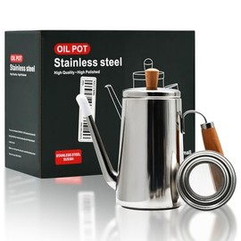 750ML Stainless Steel Oil Strainer-Grease Container with Fine Strainer and Lid-Stainless Steel Oil Strainer with Filter-For Kitchen Storage of Frying Cooking Grease