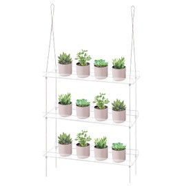Sumerflos 3-Tier Acrylic Window Boxes Plant Shelves for Windows, Acrylic Hanging Window Plant Shelves, Indoor Windows Wall Hanging Plant Stand Flower Display Shelves