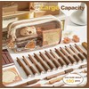 Pencil Case with Zipper,Cartoon Capybara 5 Layers Compartment Clear Pencil