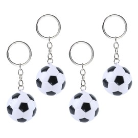 4Pcs Soccer Keychains, Funny Backpack Charms Key Chains, PVC 1.5inch/3.8cm Football Keychain