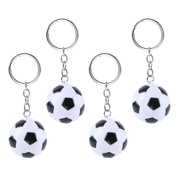 4Pcs Soccer Keychains, Funny Backpack Charms Key Chains, PVC 1.5inch/3.8cm