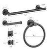 HnestBepo 14pcs Towel Rails and Rings Set, Matte Black Bathroom