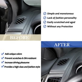 Daeiclru Car Dashboard Side Air Vent Outlet Frame Compatible with Jaguar F-Type 2013-2024, ABS Dashboard Air Vent Air-Conditioner Wind Outlet Frame Cover Trim Accessories (Matt Black)