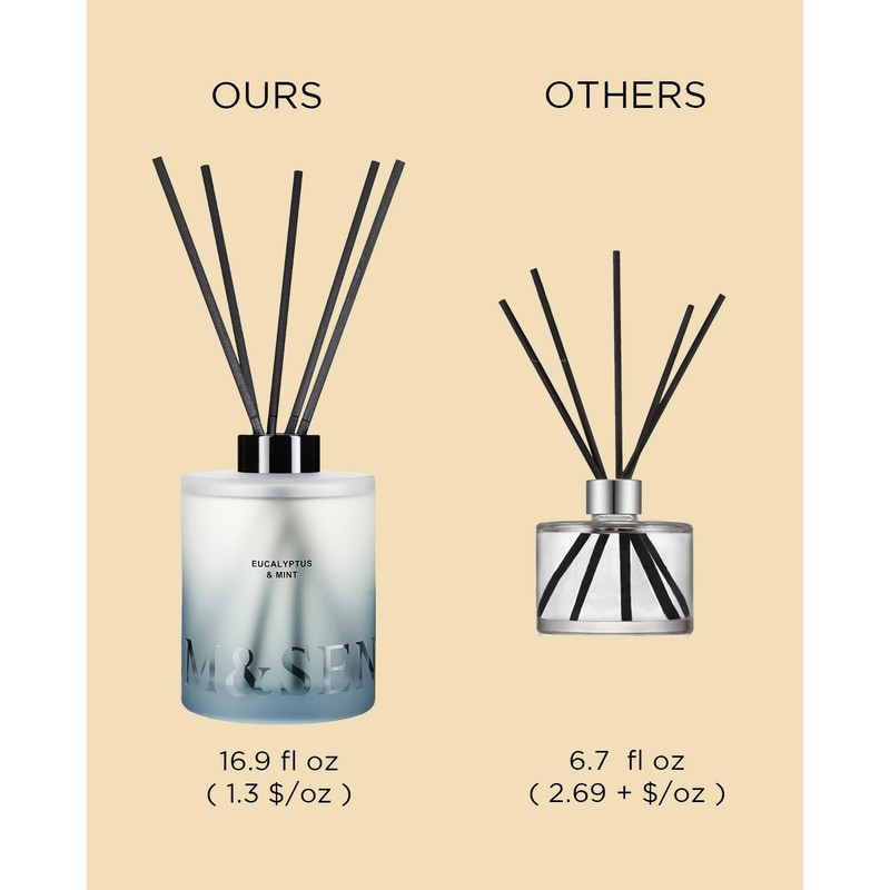 M&SENSE Eucalyptus Mint Reed Diffuser Set - 16.9 fl oz
