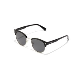 HAWKERS New Classic Round Sunglasses for Men and Women, Polarized Black
