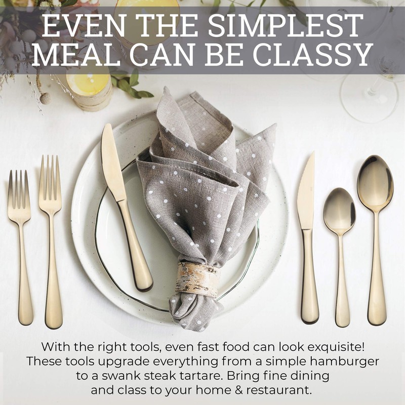 EVOLVE 18/8 Stainless Steel Silverware Set for 4 - Complete