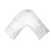 Gyulin Silky Soft Satin V Shaped/Tri/Boomerang Standard Pillow Case Cushion Cover Multiple Colors (White)