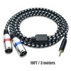 Mugteeve 3.5 mm to Dual XLR Male Y Splitter Cable,