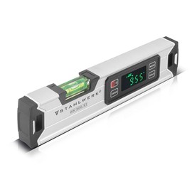 STAHLWERK Digital Spirit Level DW-300 ST Aluminium with 300 mm Length Magnetic Level Magnetic Spirit Level Aluminium Spirit Level Digital Spirit Level Protractor