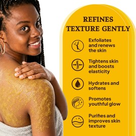 Exfoliante Corporal de Cúrcuma y Limón: Limpieza Profunda, Desintoxicación de Axilas e Hidratación, 3.53 oz