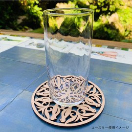 Nordic Miscellaneous Goods Lithuanian Wooden Coaster No.057 Stylish Underlayment for Miscellaneous Goods and Vases, 3.9 x 3.9 inches (10 x 10 cm)
