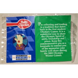 NIP 2002 Salt Lake Winter Olympics Betty Crocker Team USA Pin Pinback SEALED