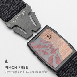 Arcade Experience Unisex Belt, Repreve Elastic Webbing, Non-Metal Travel Friendly Buckle, Woody - Heather Limo