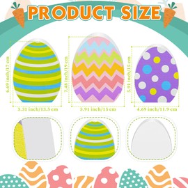 Threan 3 Pcs Easter Egg Table Wooden Signs Egg Farmhouse Decorations Spring Egg Wood Tabletop Easter Decorations Easter Egg Dining Room Table Centerpiece for Easter Party Office Home Decor (Classic)