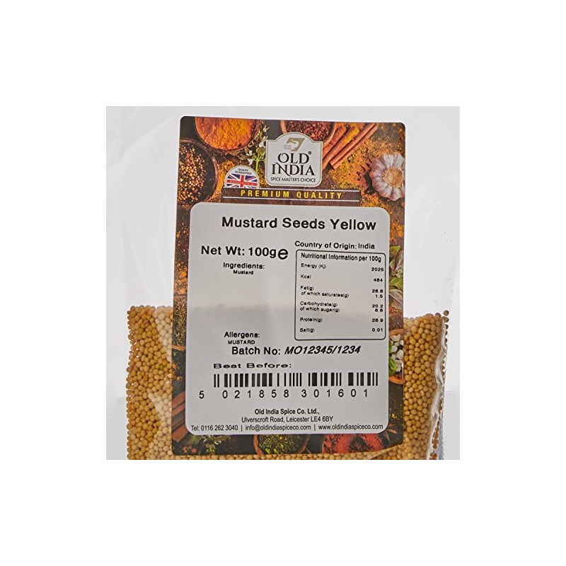 Old India Mustard Seeds Yellow 100g