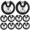 Chumia 10 Pack 70 mm Keyed Alike Padlocks Outdoor Round