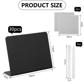 Pack of 30 Chalkboard Small Set, L Stand Mini Chalkboard Signs Price Tags 100 x 75 mm, Small Chalkboard Slate Board for Labelling, Place Cards for Wedding, Birthday Party, Buffet Table