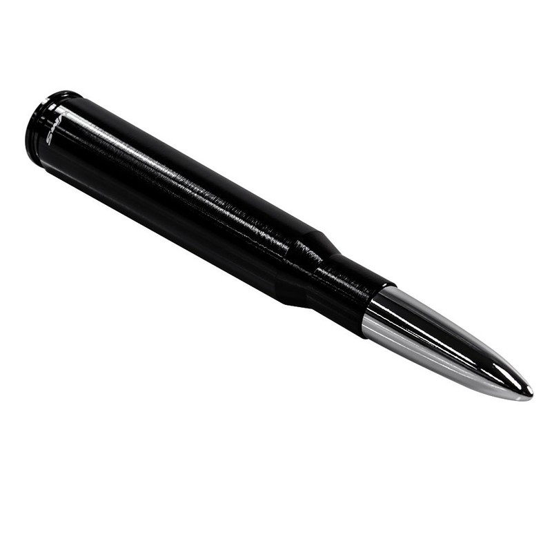 VMS Racing 50 Cal Caliber BLACK CHROME TIP BULLET ANTENNA