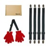 4 Pack Boys Girls Winter Glove Clips, Black Adjustable Mitten