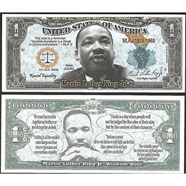 Anime Source Martin Luther King Jr. MLK Civil Rights Racial Equality Commemorative Novelty Million Bill - Lot of 25