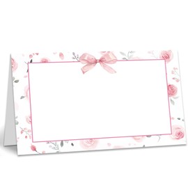 Floral Wedding Place Cards, 25 Pack Table Seating Name Cards for Table Setting, Bridal Shower, Baby Shower, Engagement Party Table Decoration, Banquet, Dinner, Tent Food Table Sign, 2.1" x 3.5" /01