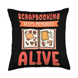 Crafting Book Art & Scrapbooking Clothing Keeps Memories Alive. Scrapbooking Throw Pillow, 18x18, Multicolor