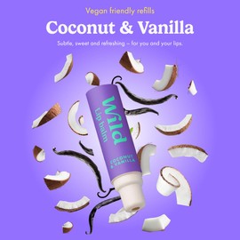 Wild Natural Refillable Lip Balm - Pack of 3 Lip Balm in Different Fragrances - Contains Passionfruit Swirl, Original and Coconut & Vanilla Fragrances - No Beeswax