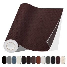 Lifeshoon Leather Repair Patch, 17X158 Inch Breathable Perforated Self Adhesive Leather Repair Tape, Large Vinyl Patch Kits for Couch, Furniture, Sofa, Car Seat, Chairs （Dark Brown, 17X158 Inch）