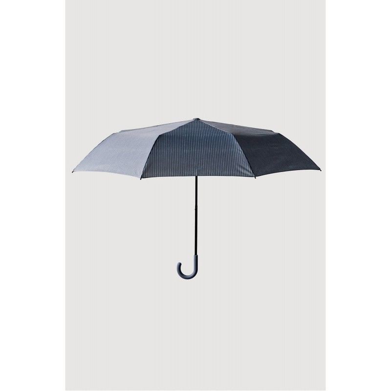 JAJU [JAJU] Crossbody UV 3-Fold Umbrella_Blue Stripe