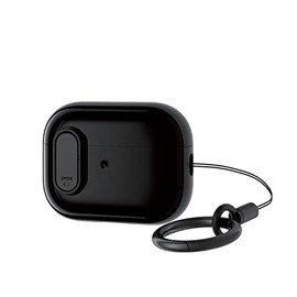 Elecom AVA-AP4TSLBK AirPods Pro 2 2nd Generation Case, Hybrid Case, PC + TPU Carabiner Included, Locking Function, Shock Absorption, TOUGH SLIM Lock, Magsafe Charging, Wireless Charging, Compatible