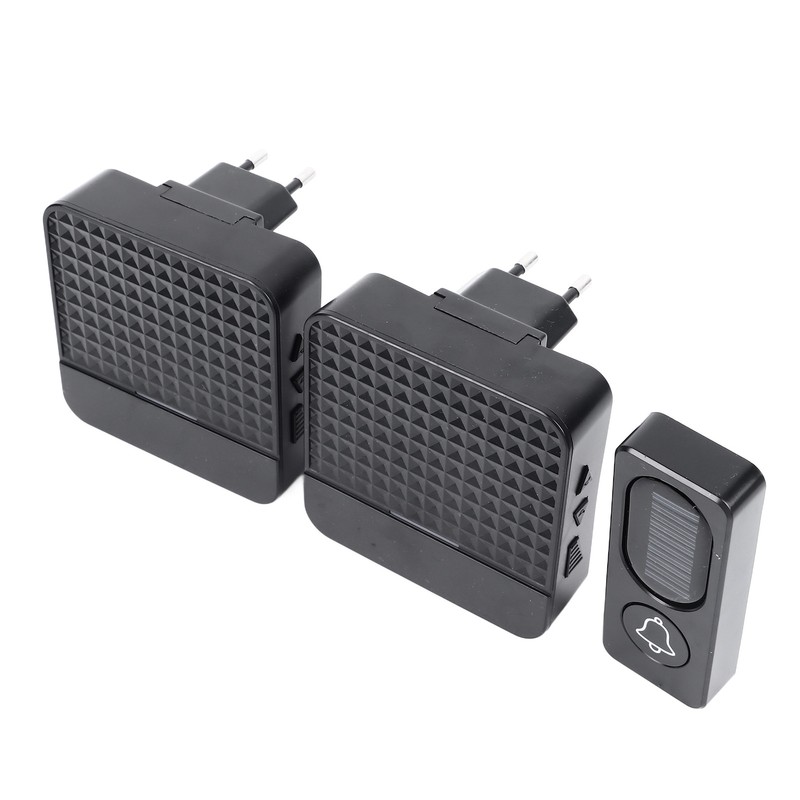 Self Powered Doorbell Black Battery Free Wireless Smart Elderly Pager