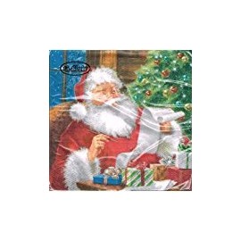 Napkins 33 x 33 cm Pack of 20 Santa Claus Checking Wis