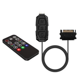 5V 3Pin ARGB Controller Built in Light SATA Power Supply Mode with Remote Control RGB Strip Lighting Board Cable Controller with Led Male Connector Splitter for Motherboards PC Fans Hub Control DIY