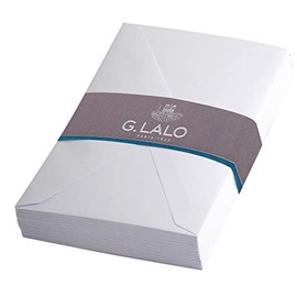 Clairefontaine - Ref 24200L - G.Lalo Gummed Lined Envelopes (Pack of 20) - 90 x 140mm in Size, Satin Vellum Paper, Lined for Confidentiality - White Colour