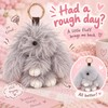 Fluffy Bunny Keychain for Bags & Keys – Messy or
