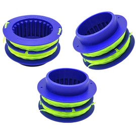 Hakolisz KLS 124-03 Replacement 16 ft 0.08-in Trimmer Spool line,Compatible with Kobalt 24-Volt Max Weed Wacker String Trimmer,Dual-line Replacement Spool for Kobalt Weed Eater String(3 Pack)