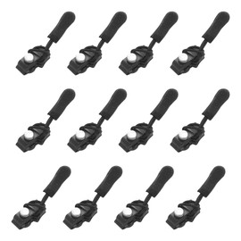GXGM Pack of 12 Zip Sliders - Removable Zip Pull Fixer for Jackets Suitcases Backpacks Black