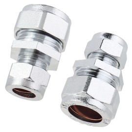 LTWFITTING verchromt 15mm OD x 10mm OD Compression Reducing Union, Messing Kompression Fitting(2 Stück)