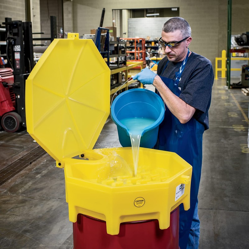 PIG Poly Drum Funnel | Hinged Lid | for 55