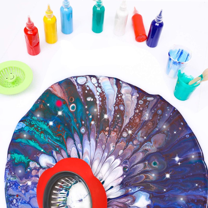 13 Pcs Acrylic Paint Strainers,Plastic Flower Strainers Silicone Pouring Drain